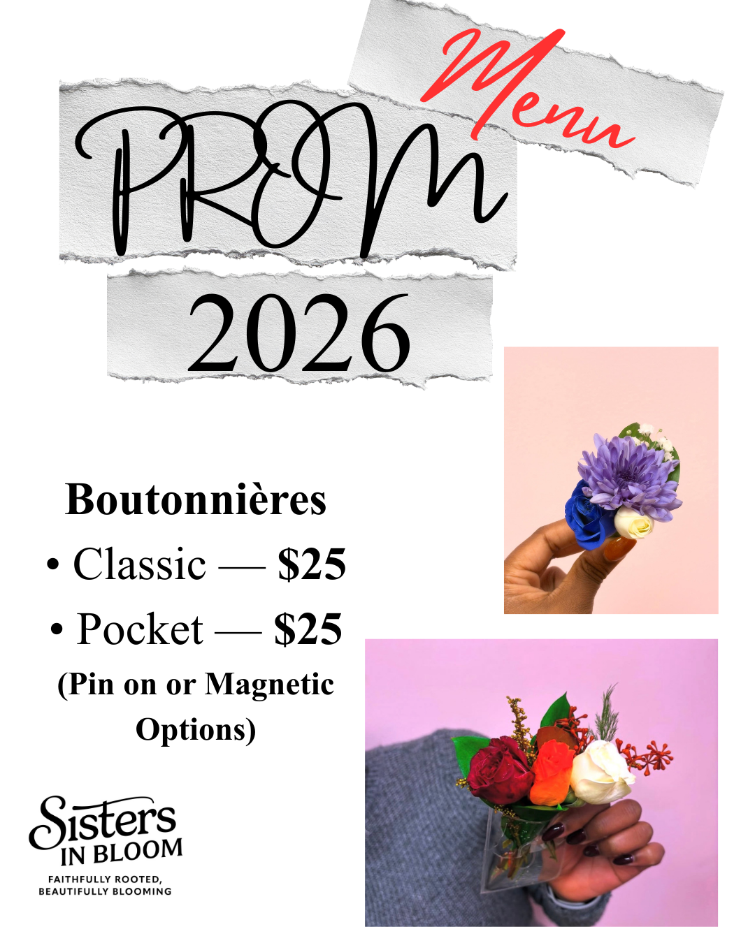 Prom Boutonnière  - Custom (Classic & Pocket)