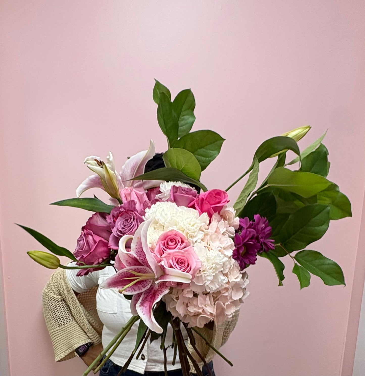 Pure Promise - Classic Lily Bouquet (Lavender, Oriental Lilies, & Hot pink)