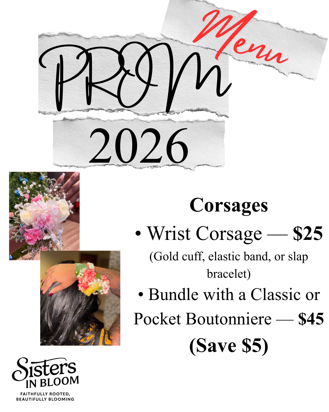 Prom Corsage - Custom (Wristlet or Pin On/Magnetic)