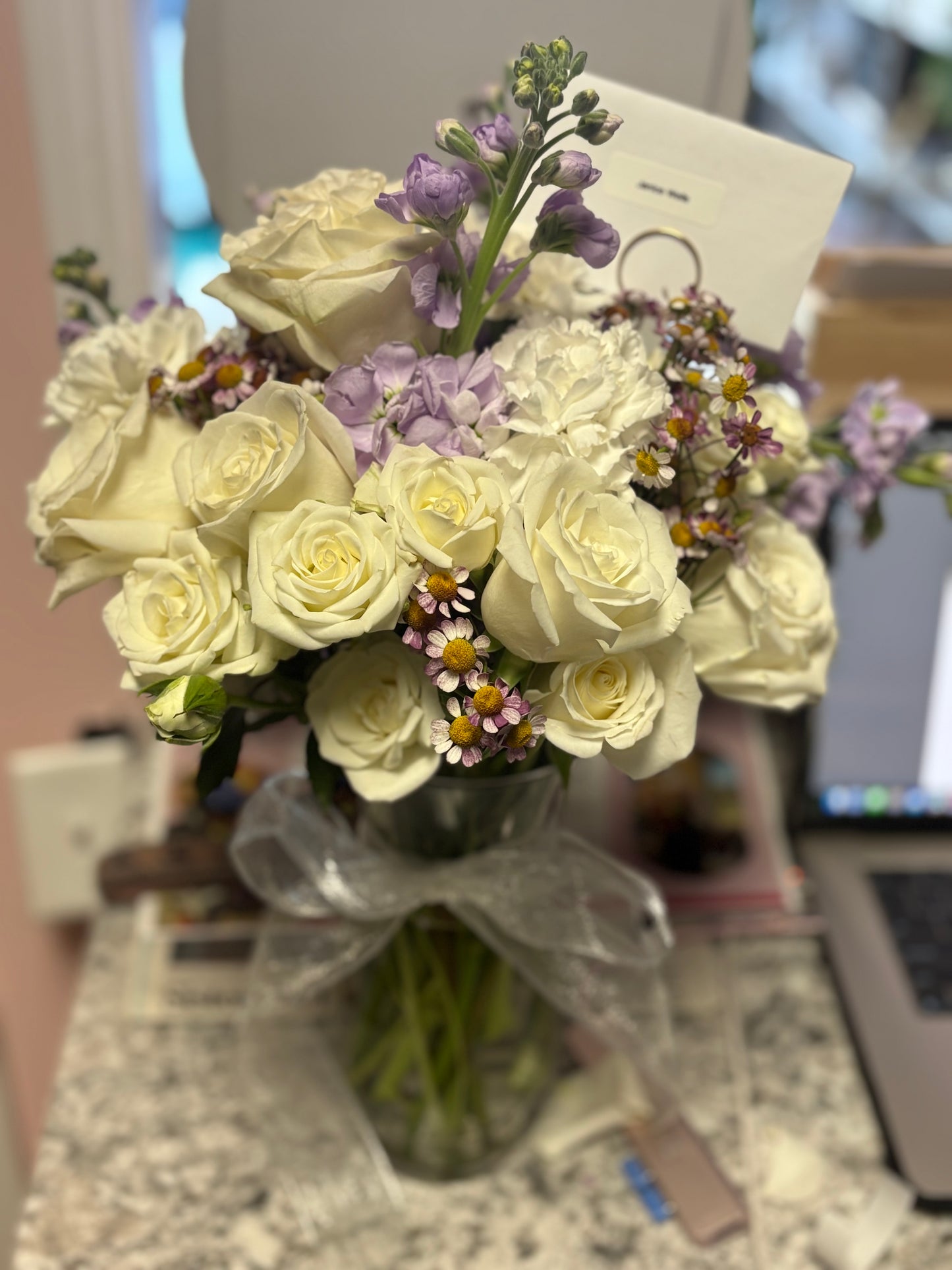 Whispers of Grace - Premium Bouquet with Vase