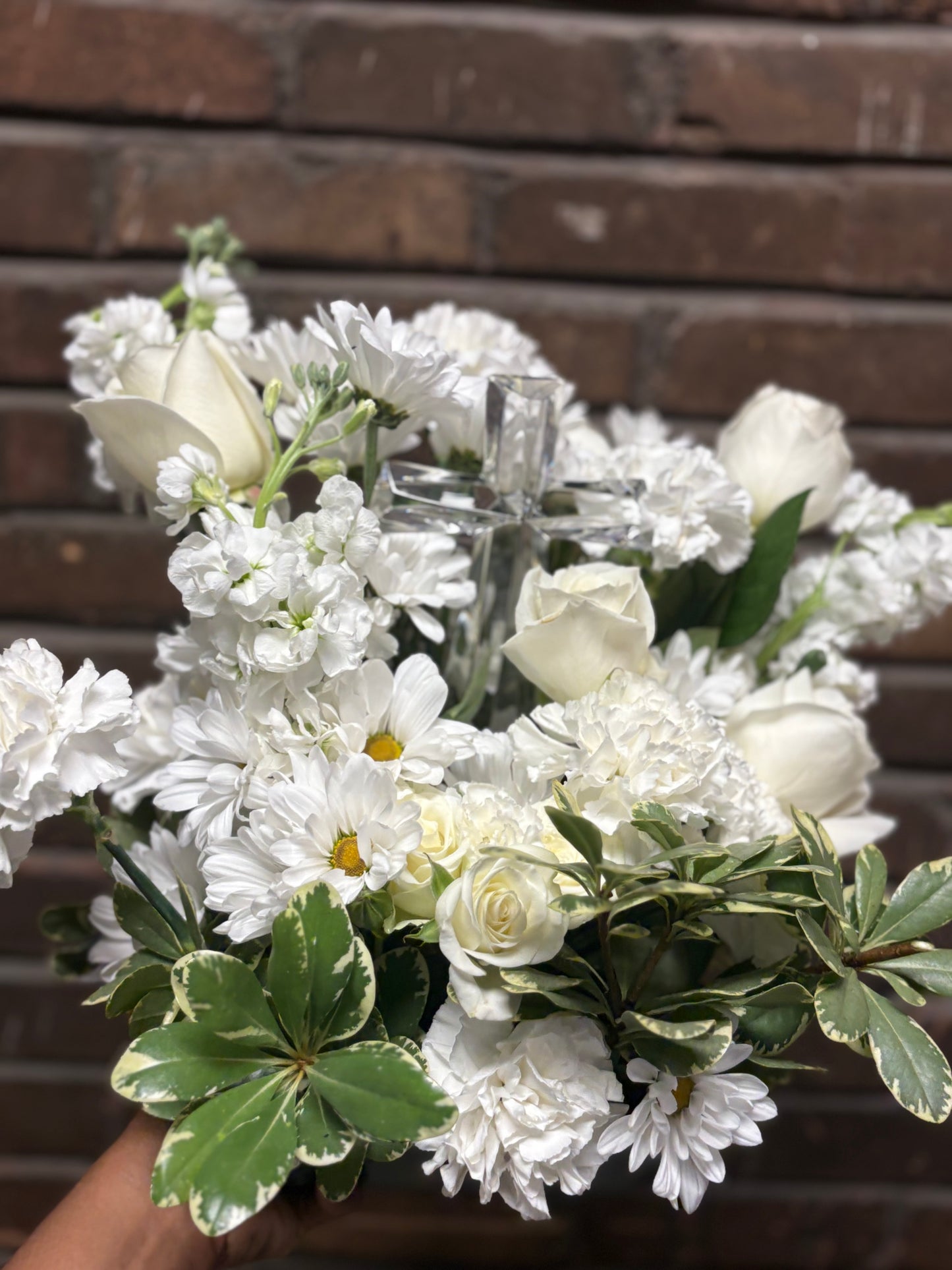 Heaven's Embrace - Crystal Cross Premium Arrangement