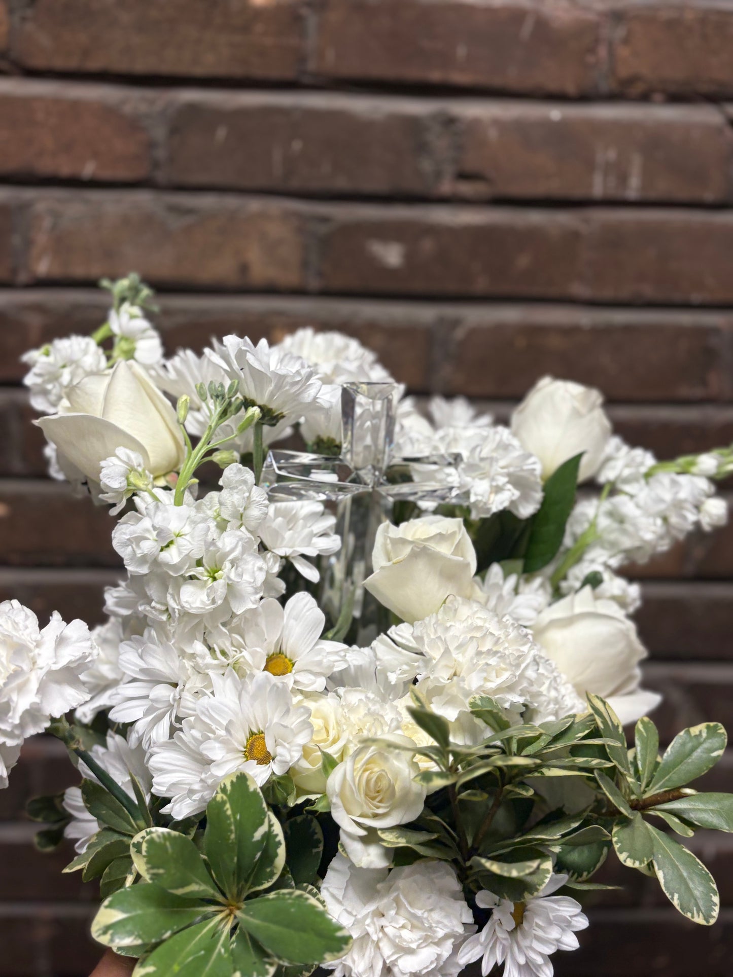 Heaven's Embrace - Crystal Cross Premium Arrangement