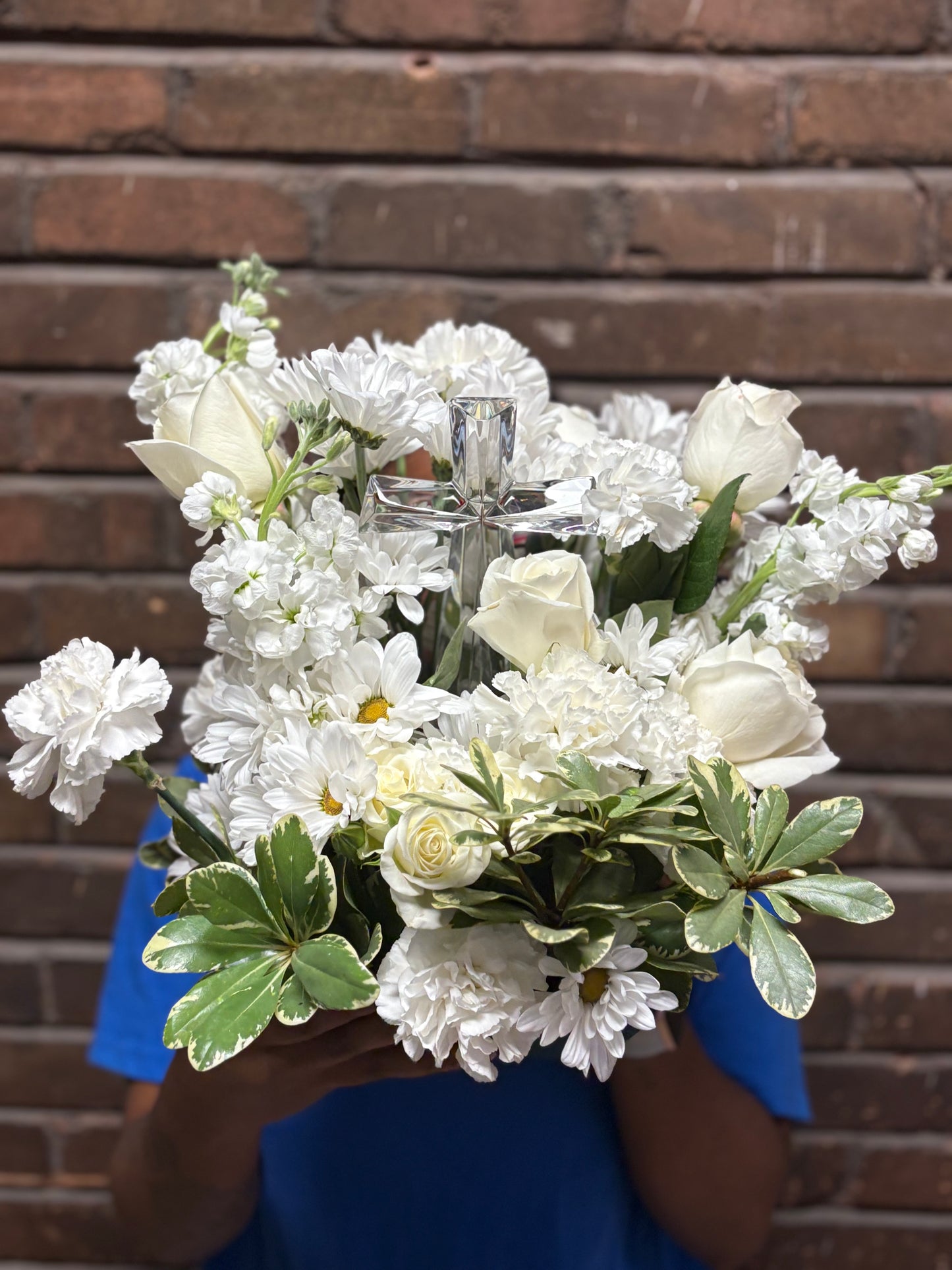 Heaven's Embrace - Crystal Cross Premium Arrangement