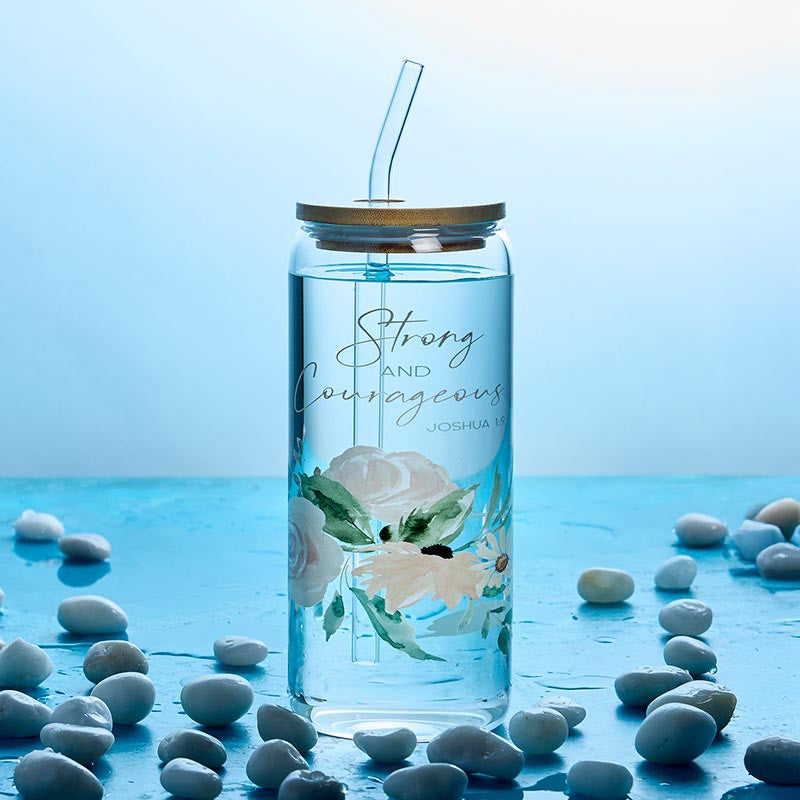 Glass Bamboo Bottle w/ Straw - Strong